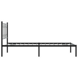 Berkfield Metal Bed Frame Without Mattress With Headboard Black 100X200Cm - thumbnail 5