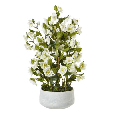 Hill Interiors Hellebore Artificial Potted Plant White/grey (85Cm X 52Cm X 52Cm) - image 1