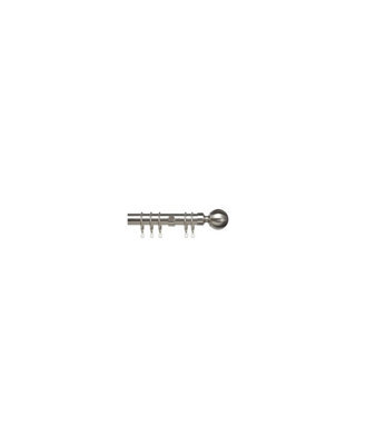 25-28mm Ball End Metal Curtain Pole Set - Satin Silver