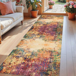 Ameha Vibrant Cashmere Rug Hallway Area Runner 60X220 Cm Geometric Pattern Non Slip Indoor/outdoor Rugs - thumbnail 3