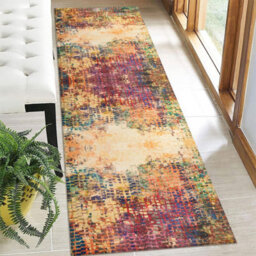 Ameha Vibrant Cashmere Rug Hallway Area Runner 60X220 Cm Geometric Pattern Non Slip Indoor/outdoor Rugs - thumbnail 4