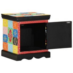 Berkfield Bedside Cabinet 2 Pcs Multicolour 40X35X45 Cm Solid Wood Mango - thumbnail 4