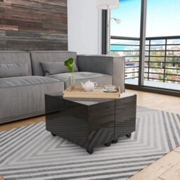 Berkfield Elegant Coffee Table High Gloss Black 60X60X35 Cm Engineered Wood - thumbnail 2
