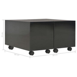 Berkfield Elegant Coffee Table High Gloss Black 60X60X35 Cm Engineered Wood - thumbnail 8