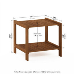 Walplus Turn-N-Tube 2-Piece 3-Tier Side Table Set For Living Rooms, French Oak/black - thumbnail 2