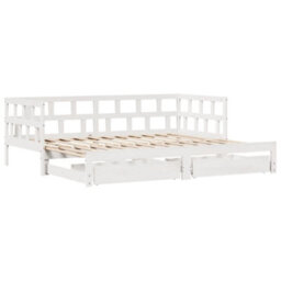 Berkfield Daybed With Trundle And Drawers Without Mattress White 90X200 Cm - thumbnail 3