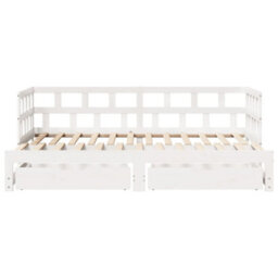 Berkfield Daybed With Trundle And Drawers Without Mattress White 90X200 Cm - thumbnail 5