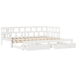 Berkfield Daybed With Trundle And Drawers Without Mattress White 90X200 Cm - thumbnail 4