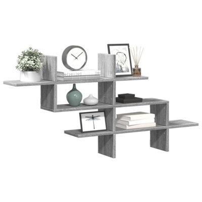 Berkfield Wall Shelf Grey Sonoma 124.5X18X60.5 Cm Engineered Wood - image 1