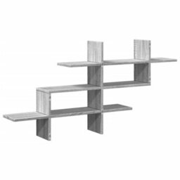 Berkfield Wall Shelf Grey Sonoma 124.5X18X60.5 Cm Engineered Wood - thumbnail 6