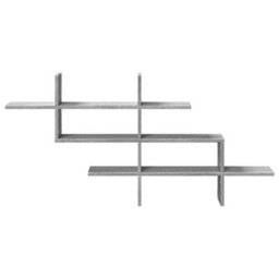 Berkfield Wall Shelf Grey Sonoma 124.5X18X60.5 Cm Engineered Wood - thumbnail 4