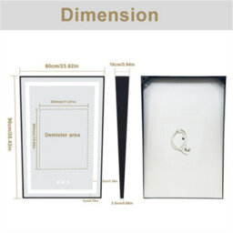 Luvodi Led Bathroom Mirror Lighted Tilting Fogless Wall Mirror Restroom Old Barber Shop, 60X90 Cm - thumbnail 2