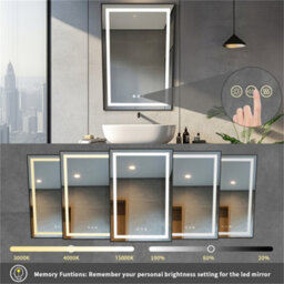 Luvodi Led Bathroom Mirror Lighted Tilting Fogless Wall Mirror Restroom Old Barber Shop, 60X90 Cm - thumbnail 6