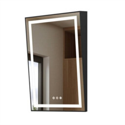 Luvodi Led Bathroom Mirror Lighted Tilting Fogless Wall Mirror Restroom Old Barber Shop, 60X90 Cm - thumbnail 9