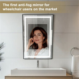 Luvodi Led Bathroom Mirror Lighted Tilting Fogless Wall Mirror Restroom Old Barber Shop, 60X90 Cm - thumbnail 4