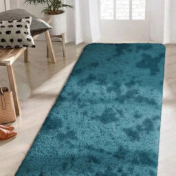 Ameha Tye Dye Teal Area Rugs,large Hallway Runner Shaggy Rug Non Slip 80X300Cm, Modern Super Soft Floor Carpet Bedside Rug For Kids Room - thumbnail 3