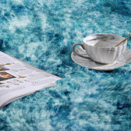 Ameha Tye Dye Teal Area Rugs,large Hallway Runner Shaggy Rug Non Slip 80X300Cm, Modern Super Soft Floor Carpet Bedside Rug For Kids Room - thumbnail 6