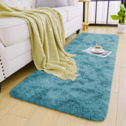 Ameha Tye Dye Teal Area Rugs,large Hallway Runner Shaggy Rug Non Slip 80X300Cm, Modern Super Soft Floor Carpet Bedside Rug For Kids Room - thumbnail 9