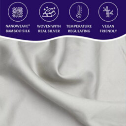 Xample Luff Silverlining 1000 Thread Count 100% Organic Bamboo Pillowcase Pair, Light Grey Hypoallergenic Cooling Moisture Wicking - thumbnail 3