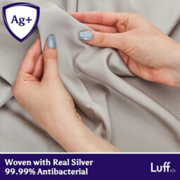 Xample Luff Silverlining 1000 Thread Count 100% Organic Bamboo Pillowcase Pair, Light Grey Hypoallergenic Cooling Moisture Wicking - thumbnail 5