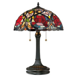 Elegant 2 Bulb Tiffany Style Table Lamp With Vintage Bronze Finish
