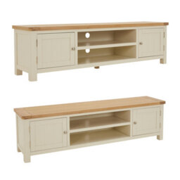 The Furniture Market Marbury Cream Painted Extra Large Widescreen Tv Unit Stand Up To 80 Tv Size - thumbnail 4