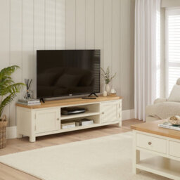 The Furniture Market Marbury Cream Painted Extra Large Widescreen Tv Unit Stand Up To 80 Tv Size - thumbnail 3