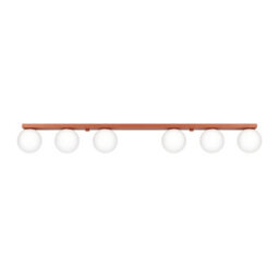 Sollux Lighting Yoli Steel/glass Red Ochre 6 Lights Minimalist Ceiling Lamps