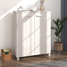 Berkfield Shoe Cabinet White 85X40X108 Cm Solid Wood Pine