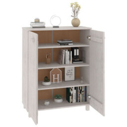 Berkfield Shoe Cabinet White 85X40X108 Cm Solid Wood Pine - thumbnail 6