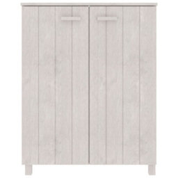 Berkfield Shoe Cabinet White 85X40X108 Cm Solid Wood Pine - thumbnail 3