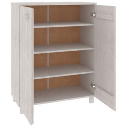 Berkfield Shoe Cabinet White 85X40X108 Cm Solid Wood Pine - thumbnail 5