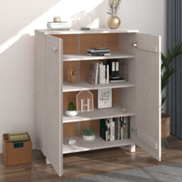 Berkfield Shoe Cabinet White 85X40X108 Cm Solid Wood Pine - thumbnail 7