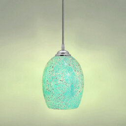 Long Life Lamps Company Vintage Ceiling Crackle Blue Mosaic Glass Pendant Light K420 - thumbnail 6