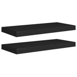 Berkfield Floating Wall Shelves 2 Pcs Black 60X23.5X3.8 Cm Mdf - thumbnail 2