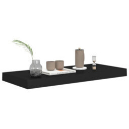 Berkfield Floating Wall Shelves 2 Pcs Black 60X23.5X3.8 Cm Mdf - thumbnail 7