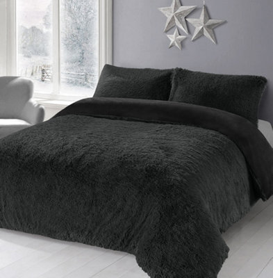 Homes & Linen Teddy Bear Fleece Cuddles Alaska Luxury Duvet Cover Set