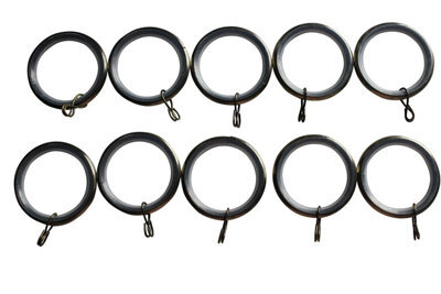 GoodHome Antiki Antique Brass Effect Curtain Ring (Dia)28mm, Pack Of 10 Compatibility- 28mm Curtain Poles - image 1