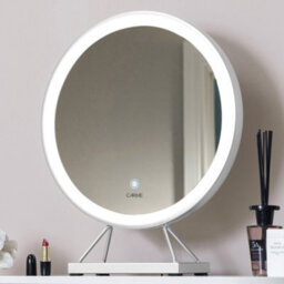 CARME Home Belle Medium Silver Frame Touch Sensor Led Makeup Mirror With Lights