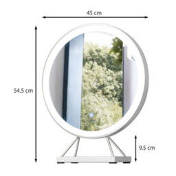 CARME Home Belle Medium Silver Frame Touch Sensor Led Makeup Mirror With Lights - thumbnail 4