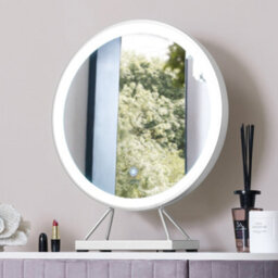 CARME Home Belle Medium Silver Frame Touch Sensor Led Makeup Mirror With Lights - thumbnail 3