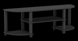 Urbn-Living Urbnliving 120Cm Wide Tv Unit Stand S-Tube Entertainment Centre Storage Shelf Living Room Black Cabinet - thumbnail 3