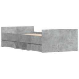 Berkfield Bed Frame With Headboard And Footboard Concrete Grey 90X190 Cm - thumbnail 4
