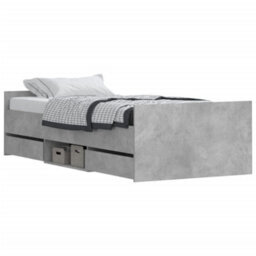 Berkfield Bed Frame With Headboard And Footboard Concrete Grey 90X190 Cm - thumbnail 3