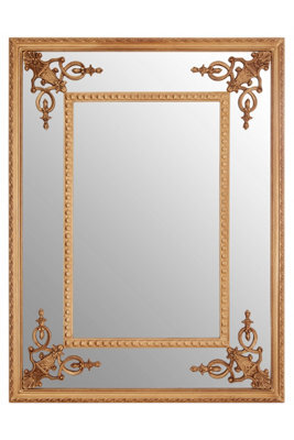 Orsina Neoclassical Design Gold Motifs Frame Wall Mirror, Elegant Hallway Mirror, Versatile Large Modern Mirror - image 1