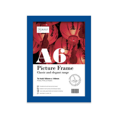 A6 Blue Picture Frame Fits A6 (10.5 X 14.8Cm - 4.1 X 5.8In) Poster, Photo, Artwork, Or Print. - image 1