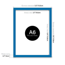A6 Blue Picture Frame Fits A6 (10.5 X 14.8Cm - 4.1 X 5.8In) Poster, Photo, Artwork, Or Print. - thumbnail 2