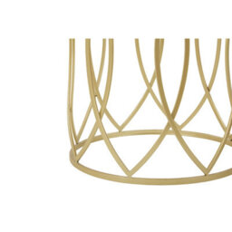 Orsina Set Of 2 Champagne Finish Side Tables, Nesting Round Tables With Mirrored Glass Tops, Metal Frame Tables - thumbnail 4