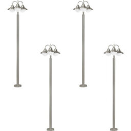 Set Of 4 Ip44 Stainless Steel Outdoor Bollard Lights For Driveways - thumbnail 1