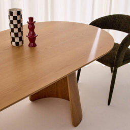 Sweeek - Oblong Dining Table For 8 People Wood Decor Oak 220X100X76 Cm - Mathilde - thumbnail 4